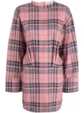 The Attico plaid-pattern mini shift dress - Pink