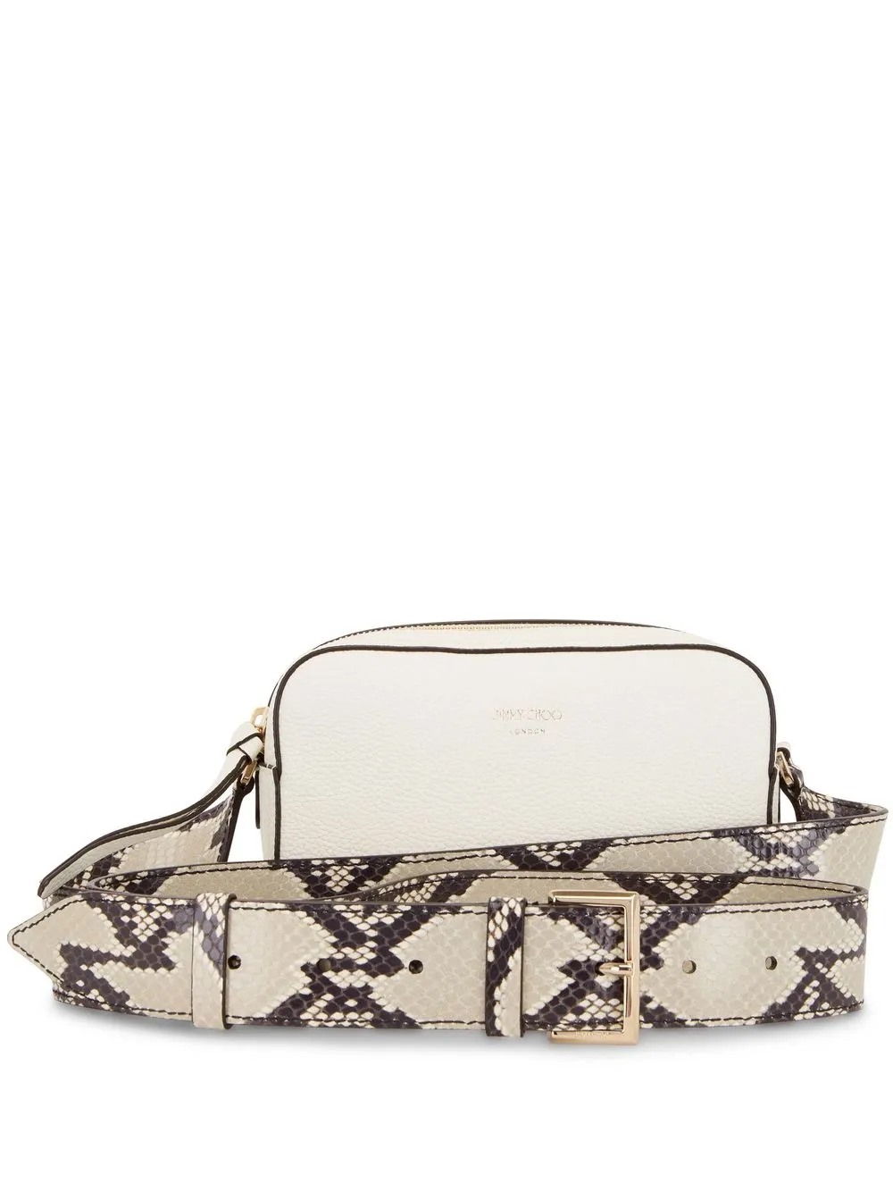 

Jimmy Choo logo-detail leather satchel bag - White