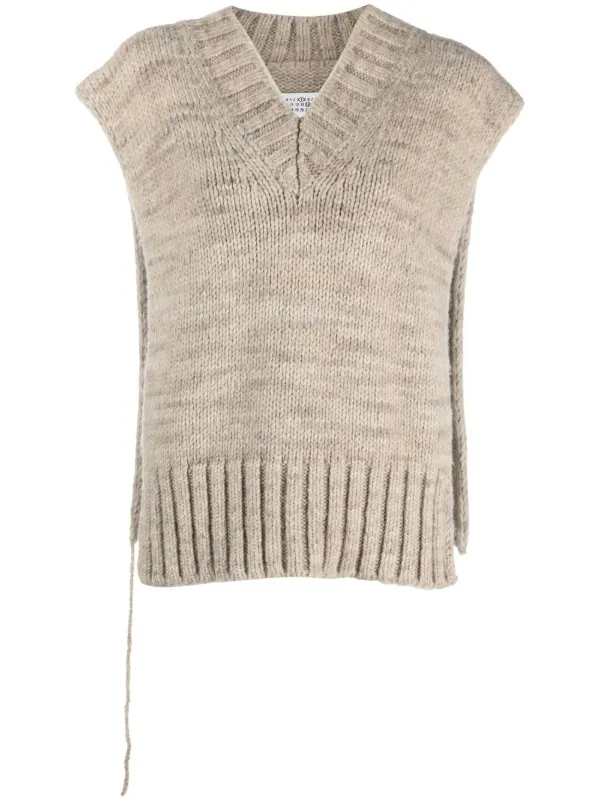 Maison Margiela V-neck Knitted Top - Farfetch