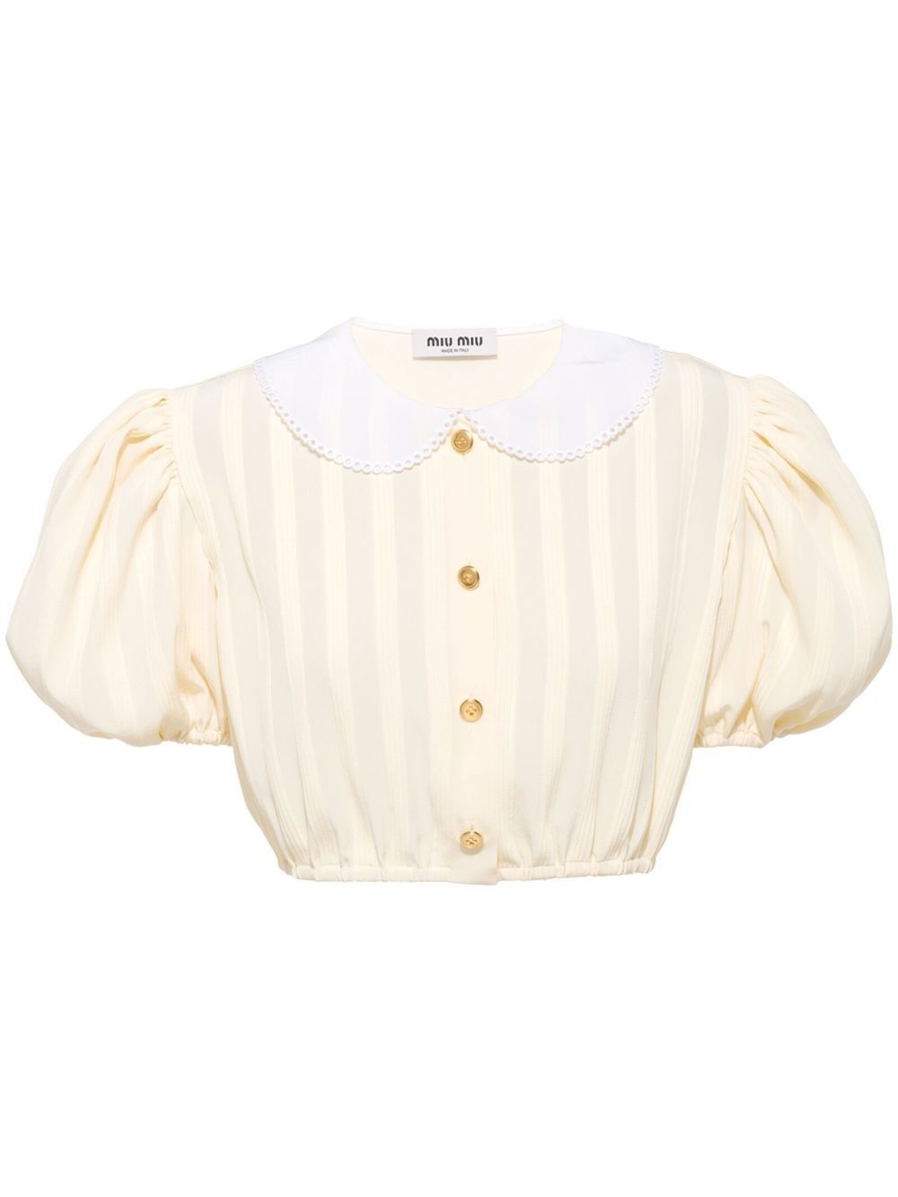 

Miu Miu blusa corta con mangas farol - Neutro