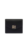 Miu Miu logo-lettering compact wallet - Black