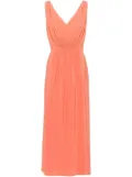 Miu Miu gathered-bodice silk dress - Orange