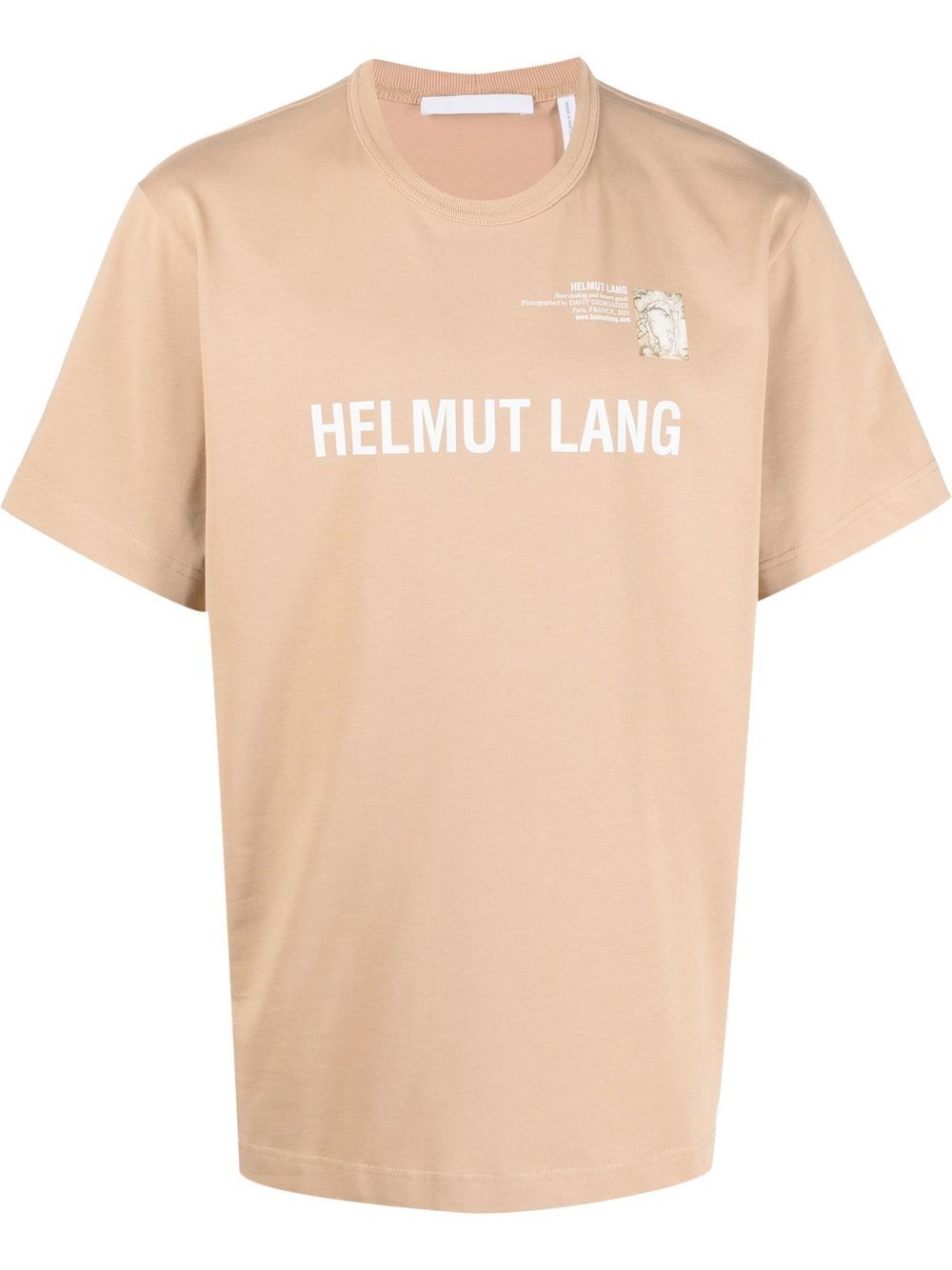 

Helmut Lang logo-print detail T-shirt - Neutrals