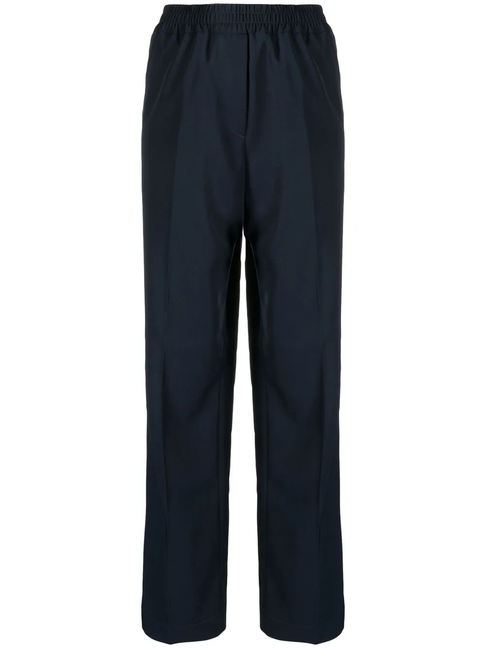 

Maison Kitsuné pressed-crease elasticated-waist straight trousers - Blue