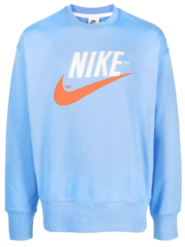 blue nike swoosh sweatshirt