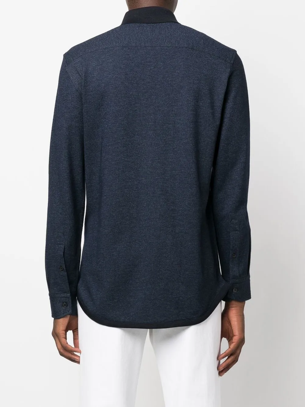 Brioni Jersey button-down Shirt | Blue | FARFETCH AZ