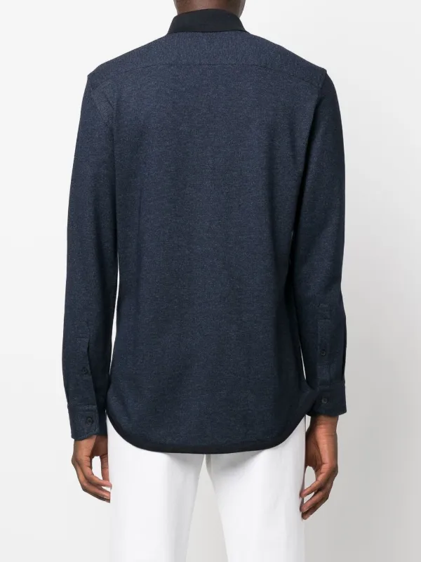 Brioni ボタン ジャージーシャツ | ブルー | FARFETCH JP
