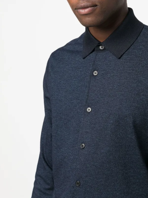 Brioni ボタン ジャージーシャツ | ブルー | FARFETCH JP