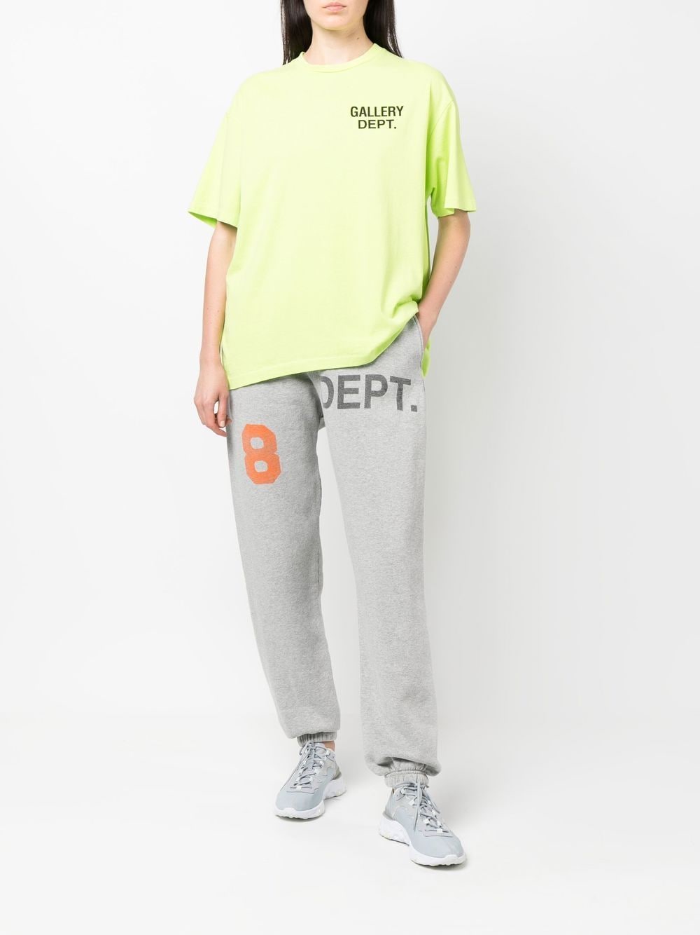 GALLERY DEPT. Analog Tapered Logo-Print Coated Cotton-Jersey