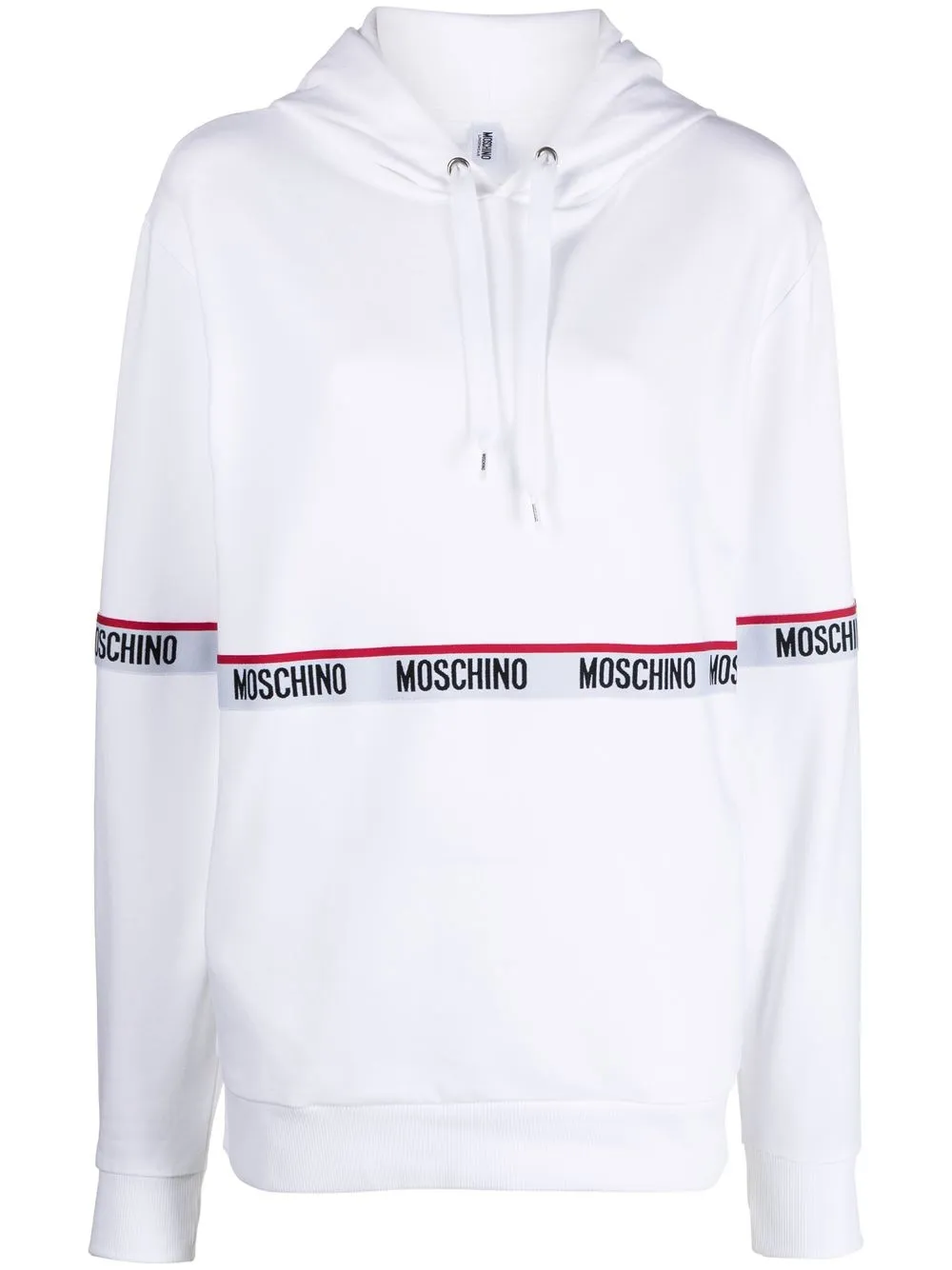 

Moschino hoodie con franja del logo - Blanco