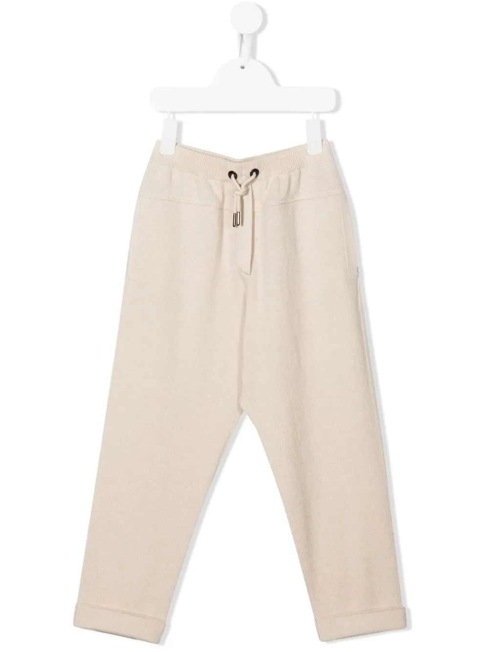 Brunello Cucinelli Kids' Cashmere Track Trousers In Neutrals