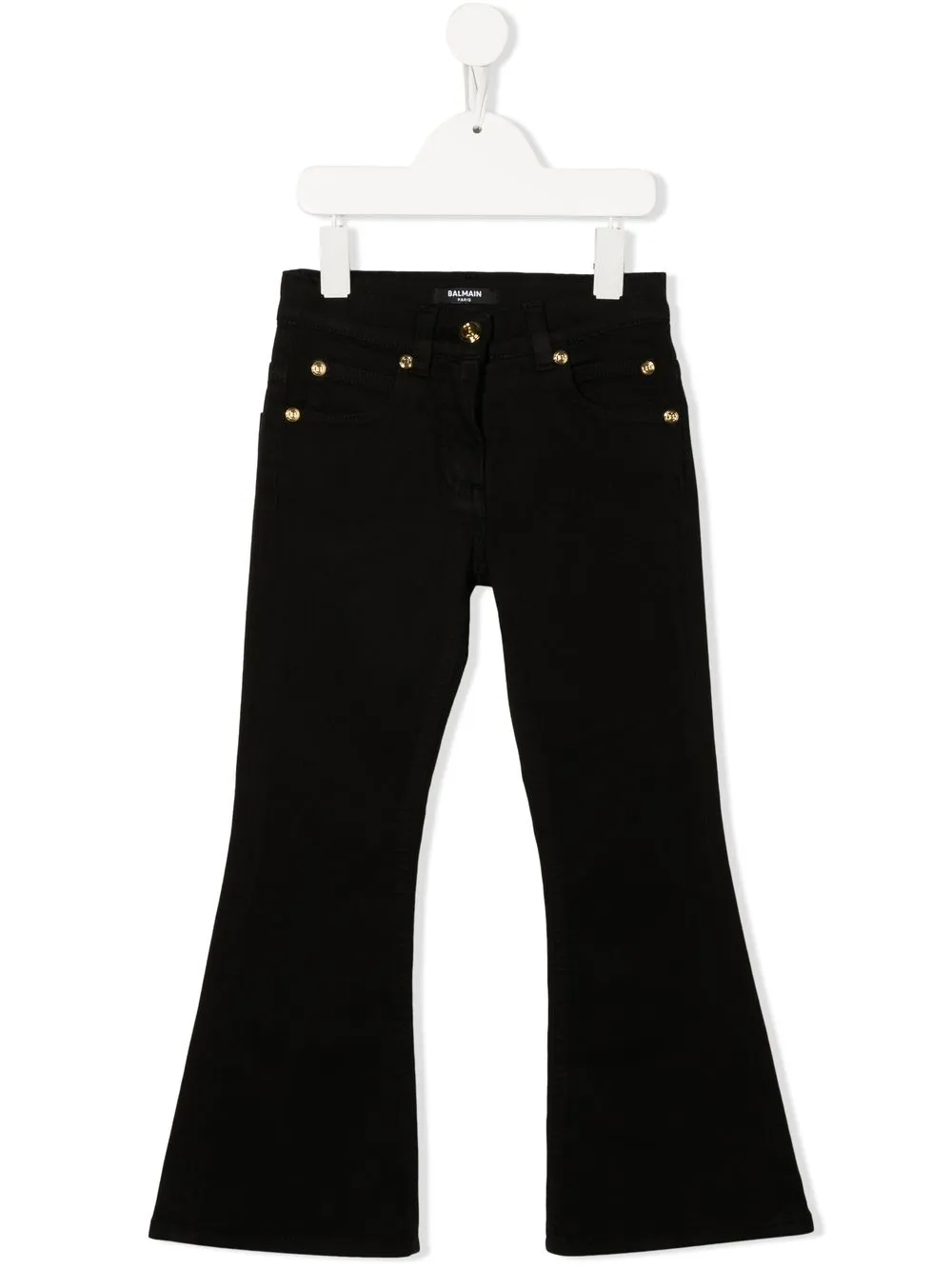 

Balmain Kids embossed-button detail trousers - Black