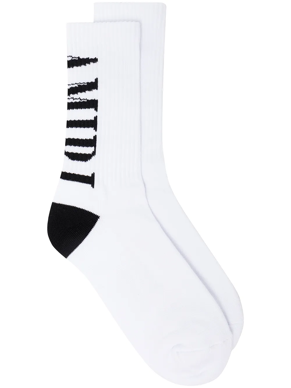 

AMIRI logo-print cotton socks - White