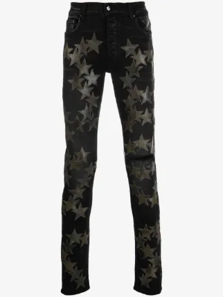AMIRI star-patch Detail Skinny Jeans | Black | FARFETCH 最安値 超 