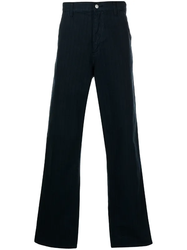 Carhartt WIP logo-patch pinstripe-print 
