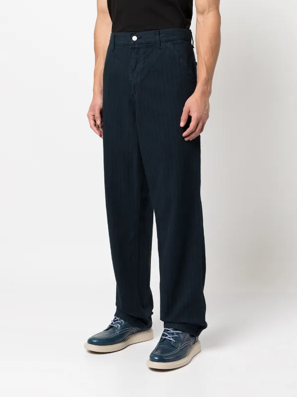 Carhartt WIP logo-patch pinstripe-print 