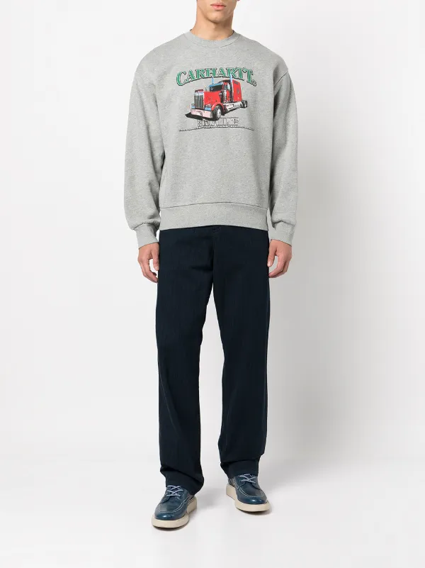 Carhartt WIP logo-patch pinstripe-print 