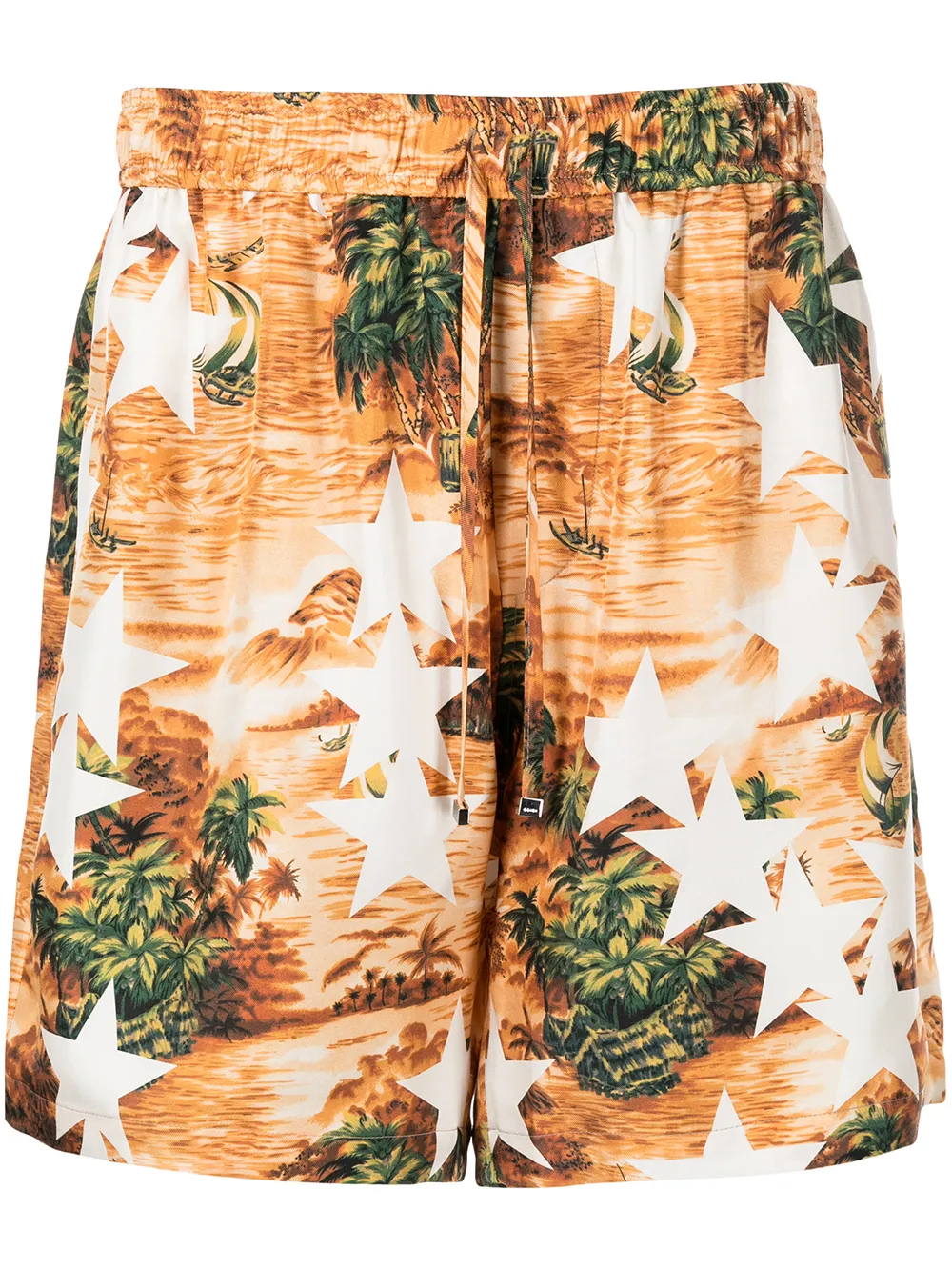 

AMIRI silk graphic-print Bermuda shorts - Multicolour