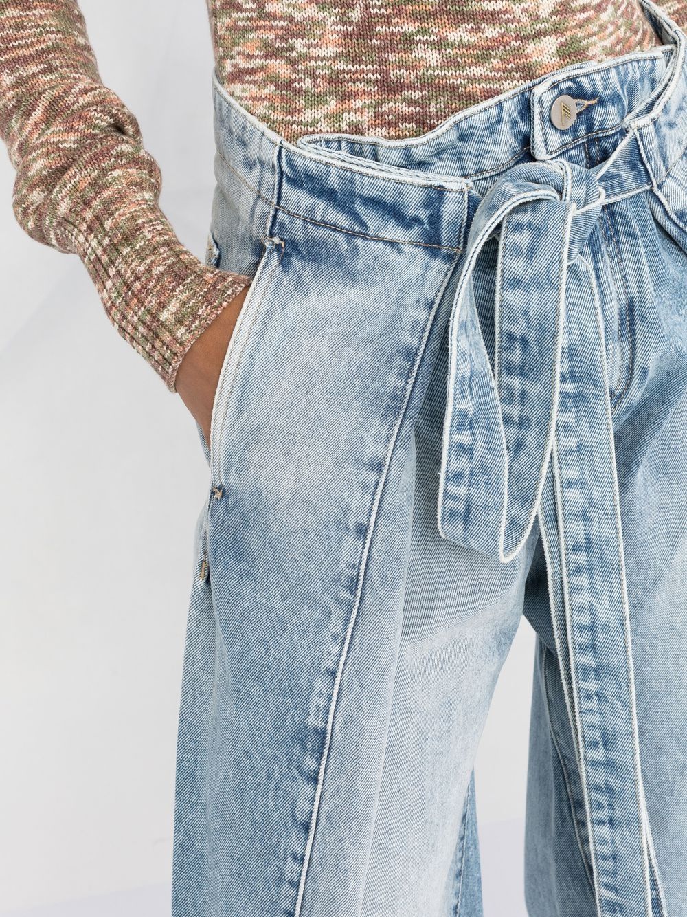 The Attico tie-fastening wide-leg Jeans - Farfetch