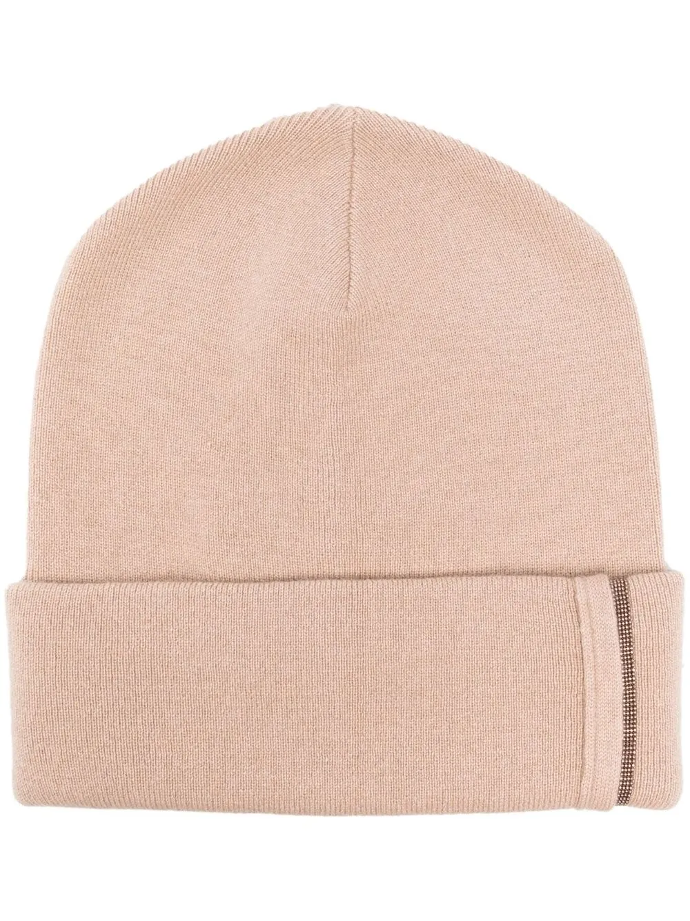 

Brunello Cucinelli beaded ribbed cashmere beanie - Neutrals