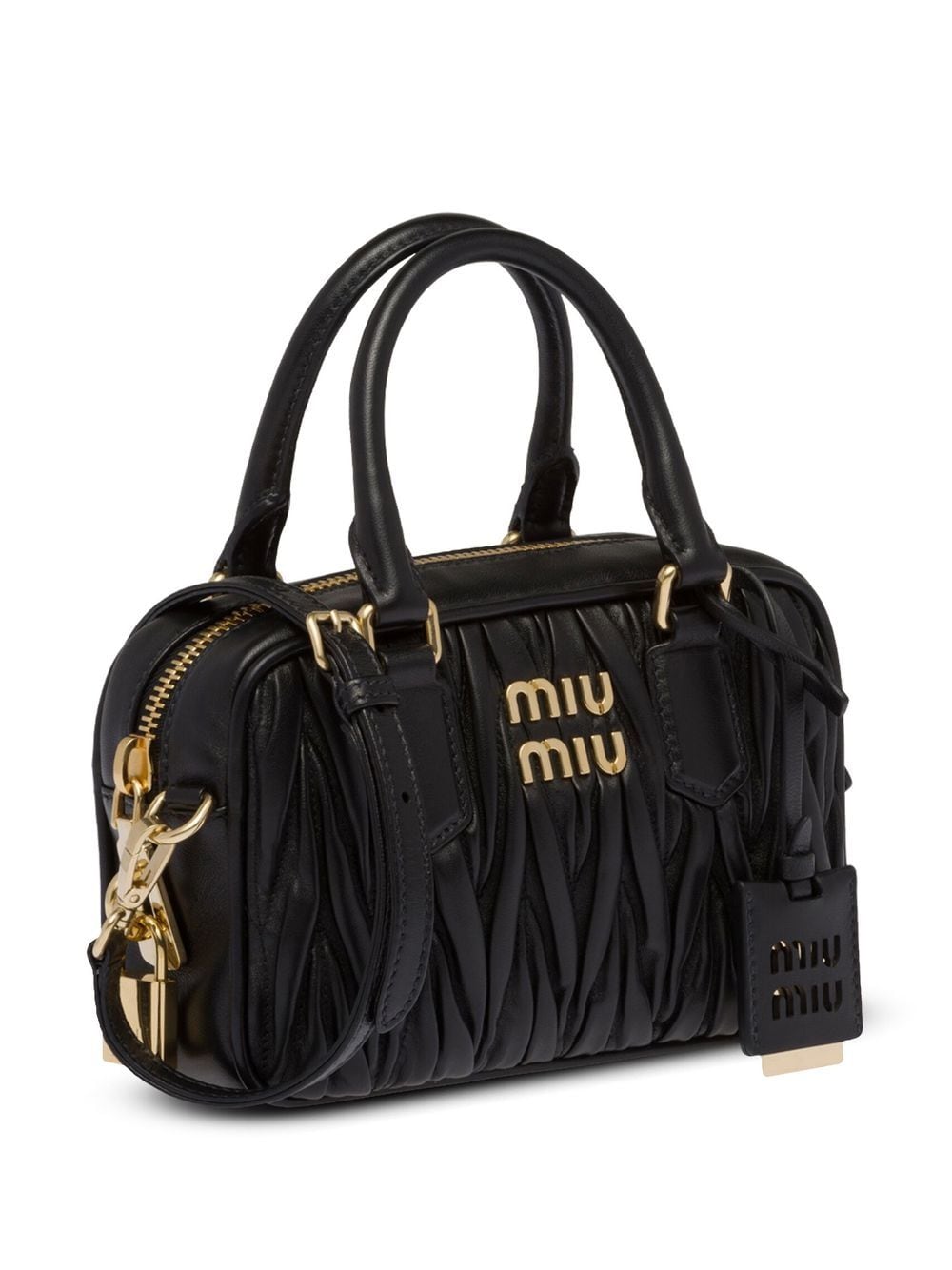 Miu Miu Logo-Plaque Matelassé Tote Bag