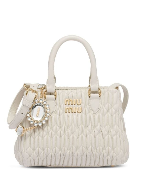 Miu Miu Matelassé Leather Tote Bag - Farfetch