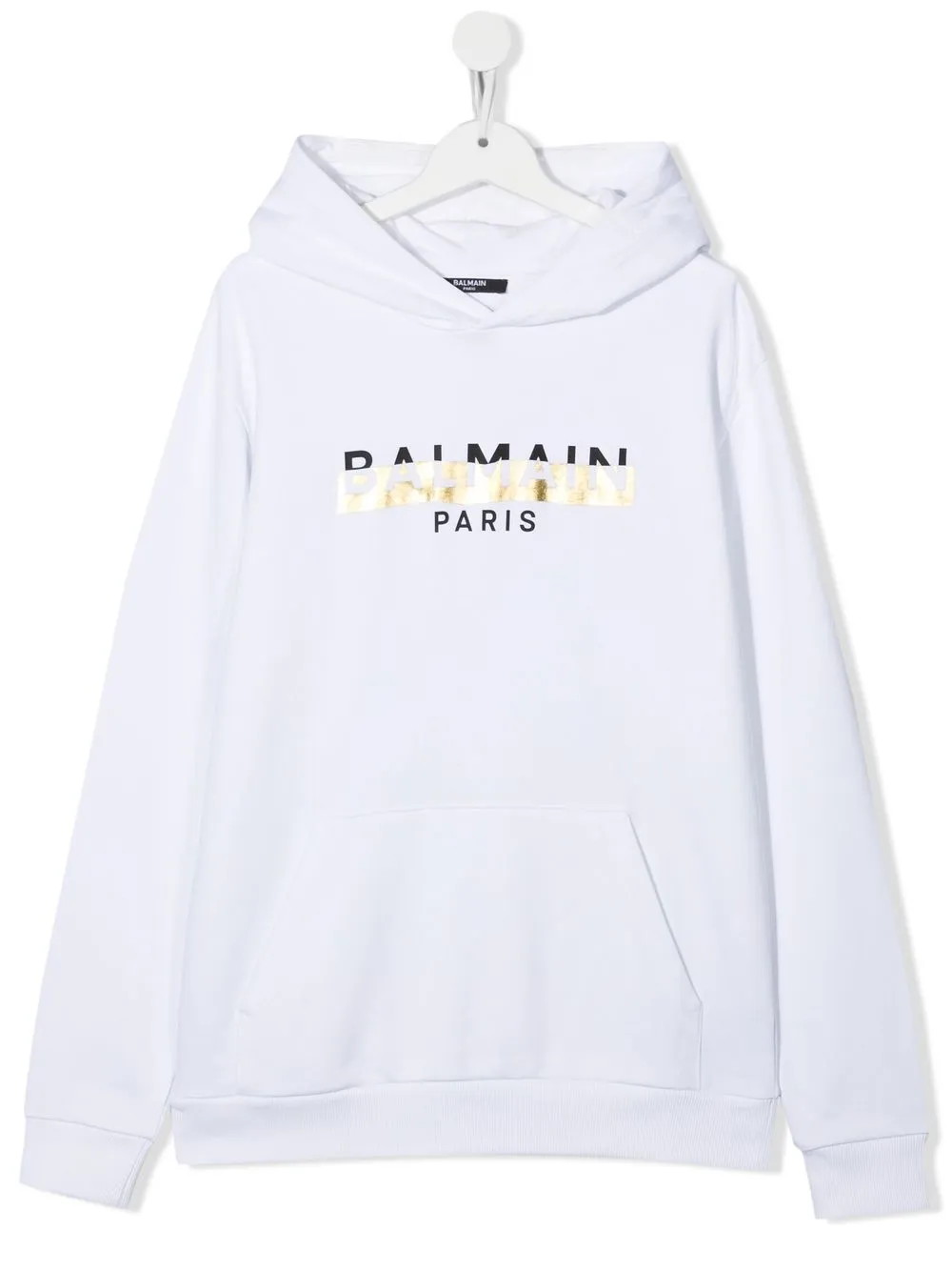 

Balmain Kids hoodie con logo estampado - Blanco