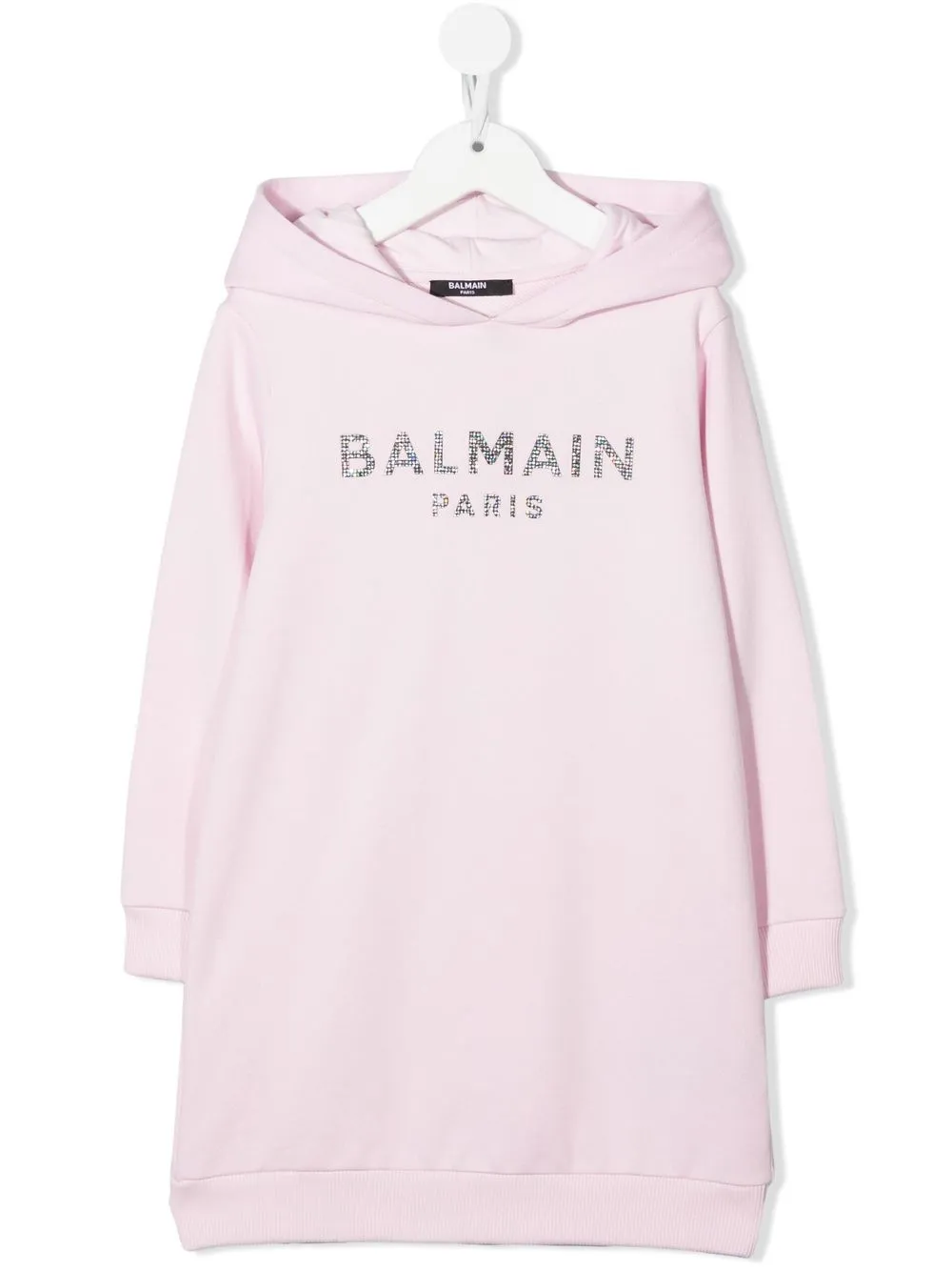 

Balmain Kids vestido con capucha y glitter - Rosado