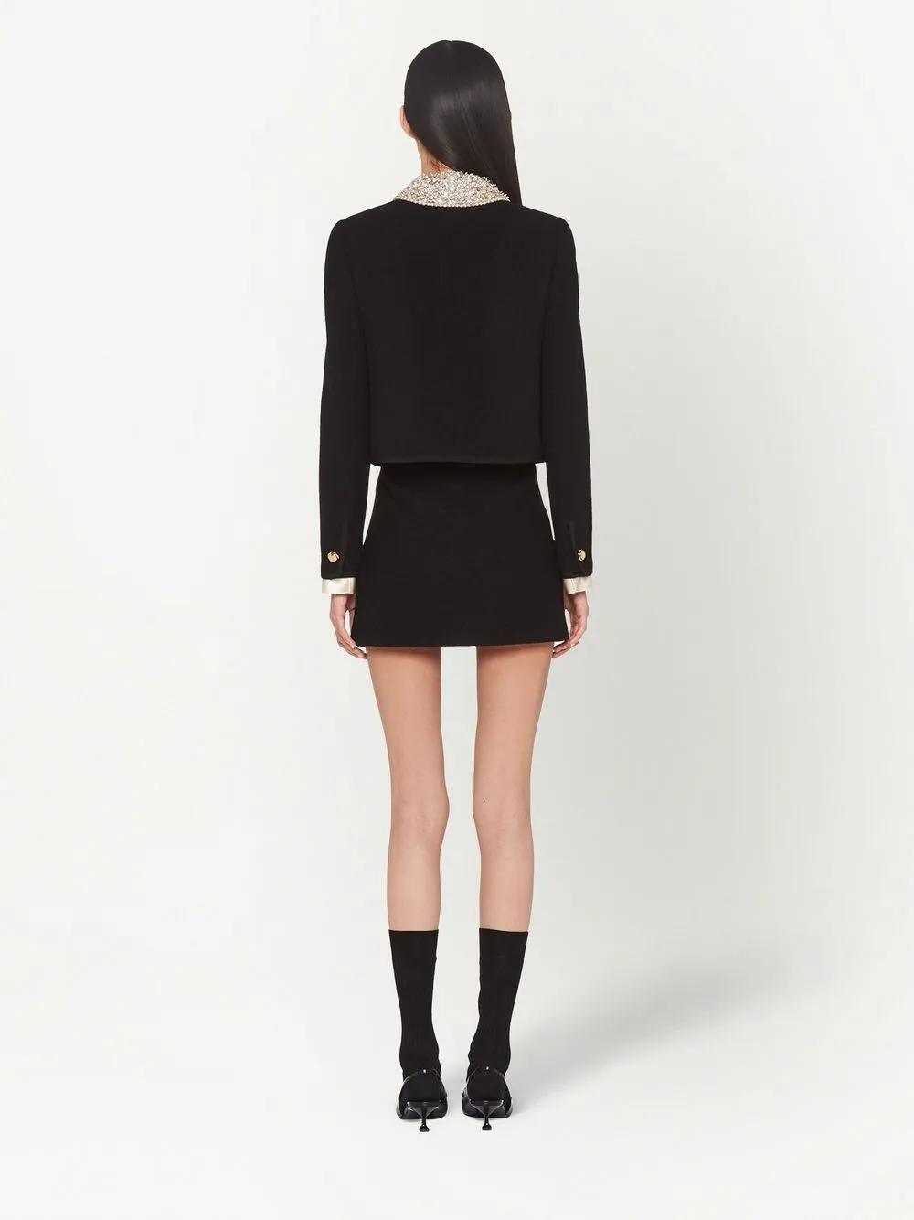 公式通販サイトです 【送料無料】Miu Miu Sequined boucle miniskirt