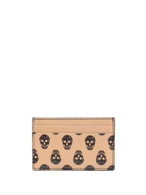 skull-print leather cardholder 