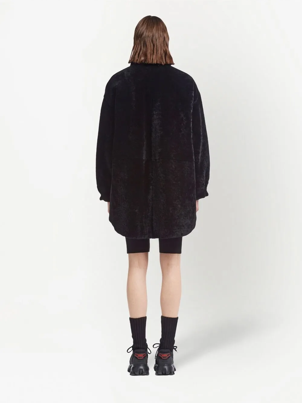 ムートン・ファーコート Prada Black reversible fur coat Prada Reversible Shearling Jacket | Black | FARFETCH