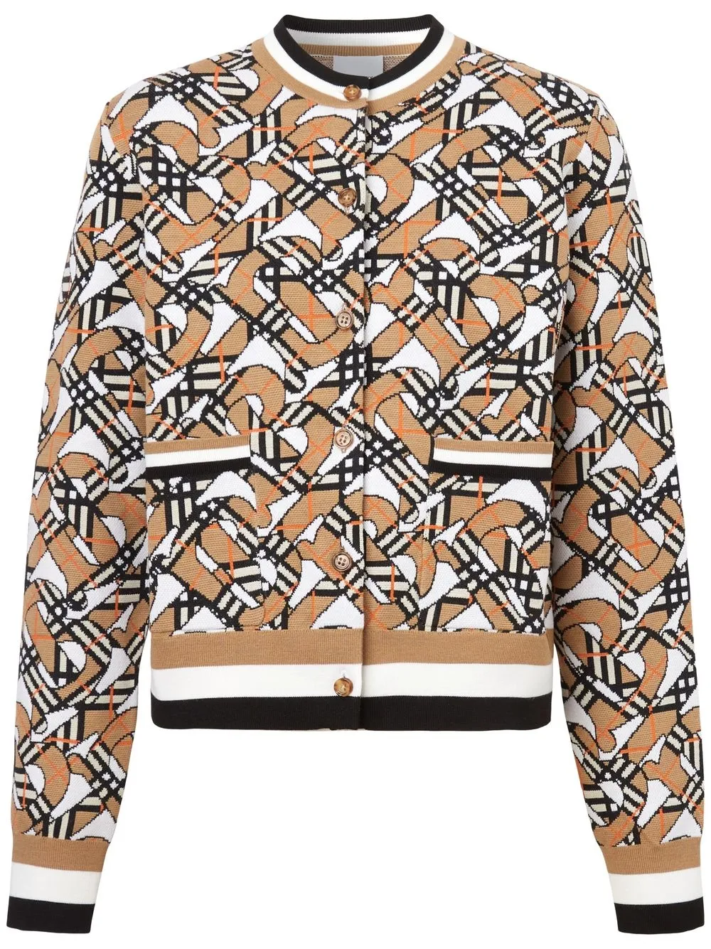 

Burberry monogram-jacquard cardigan - White