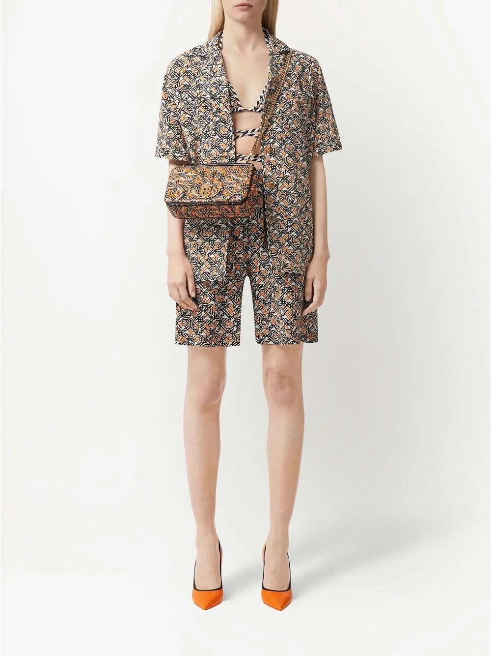 Burberry monogrampattern kneelength Shorts Farfetch