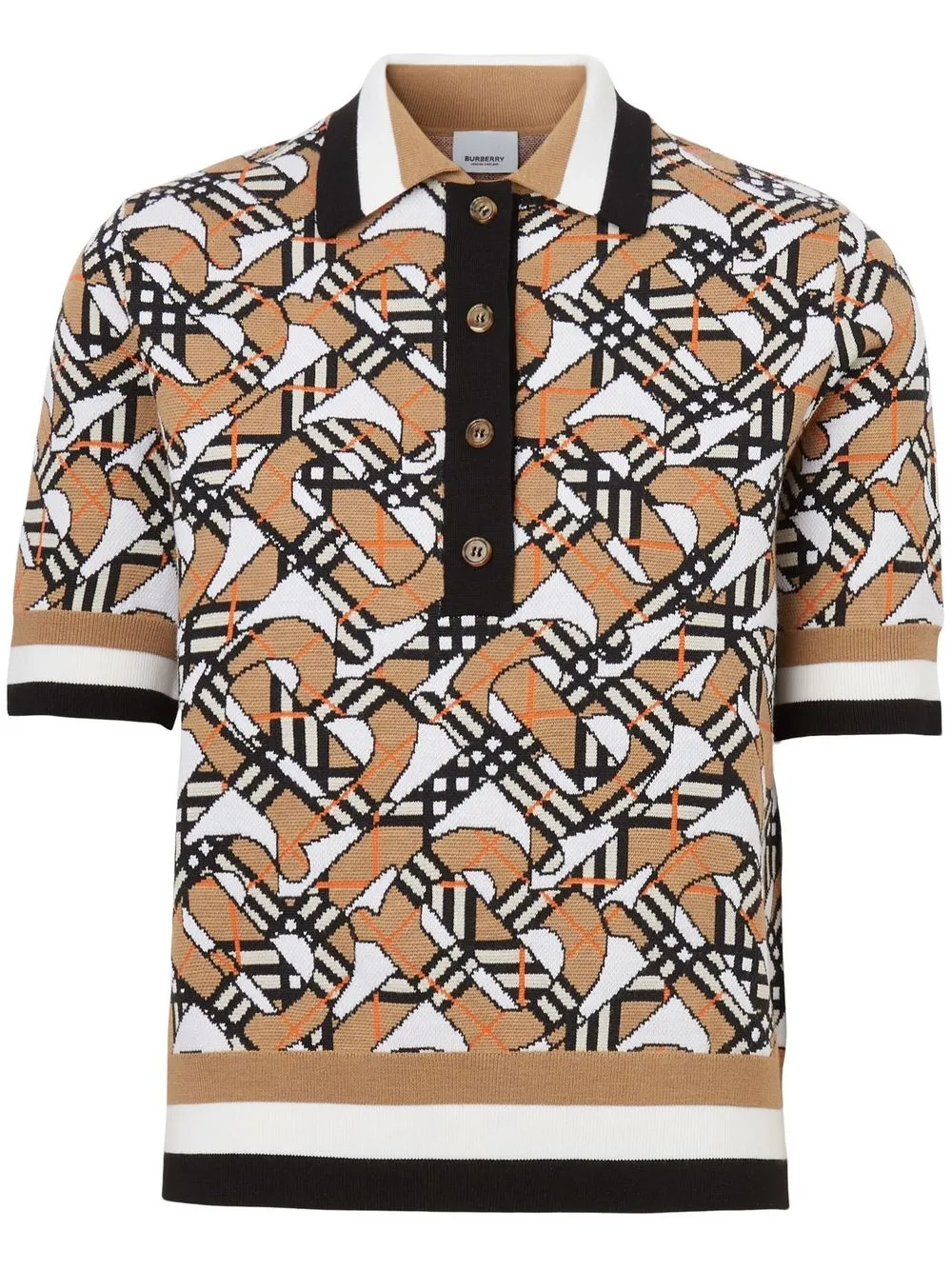 

Burberry logo-jacquard polo shirt - White