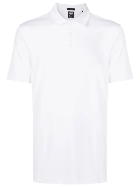 BOSS logo-print organic cotton polo shirt