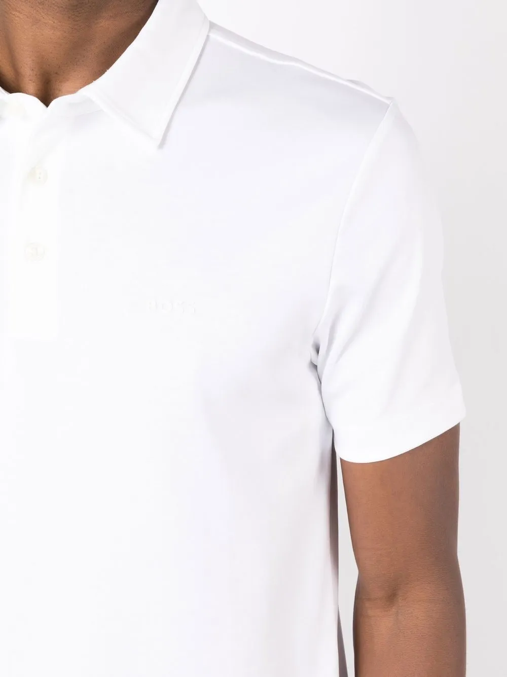 BOSS Poloshirt met logoprint Wit