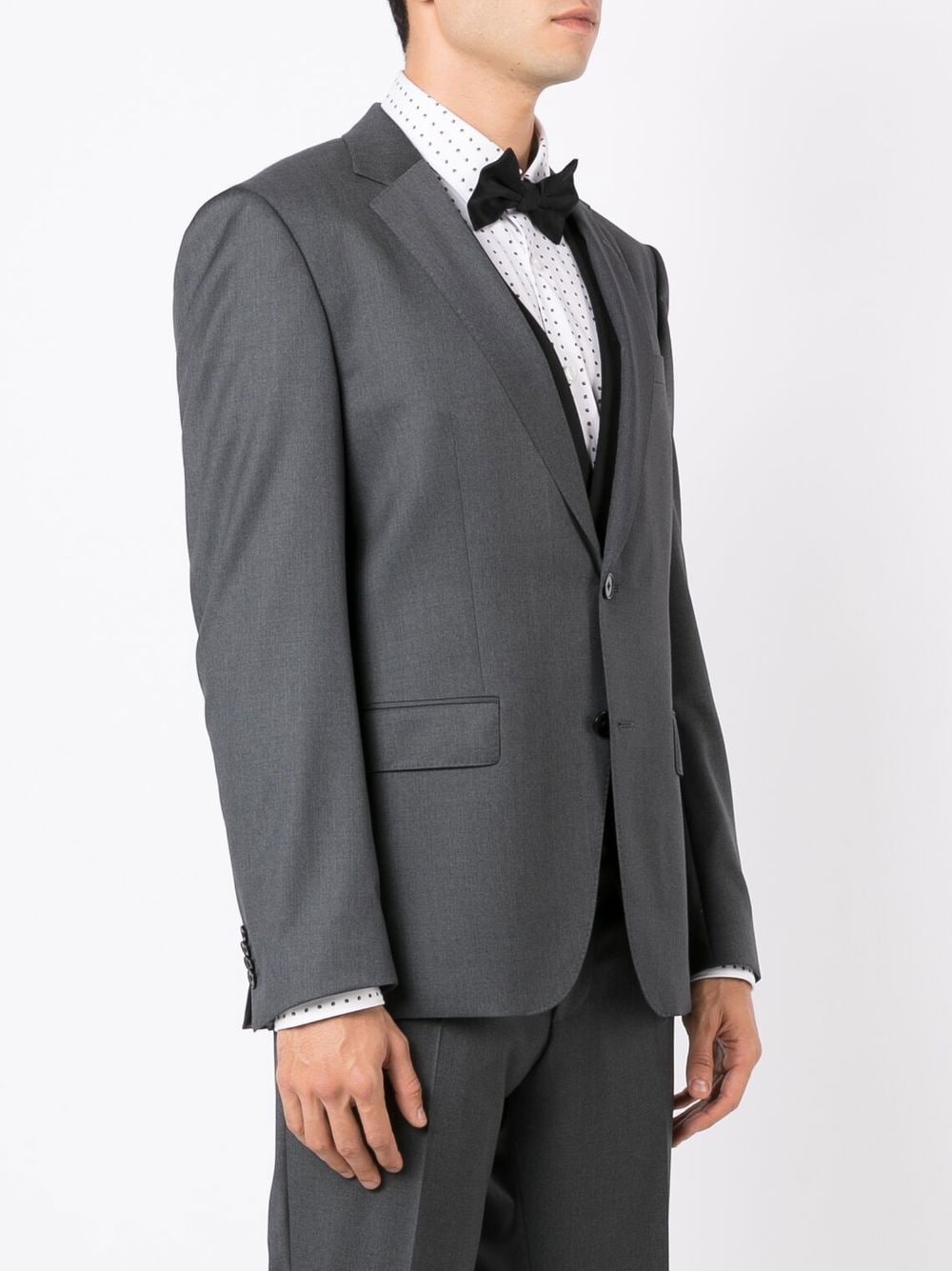 Shop Hugo Boss Single-breasted Fitted Blazer In Grey