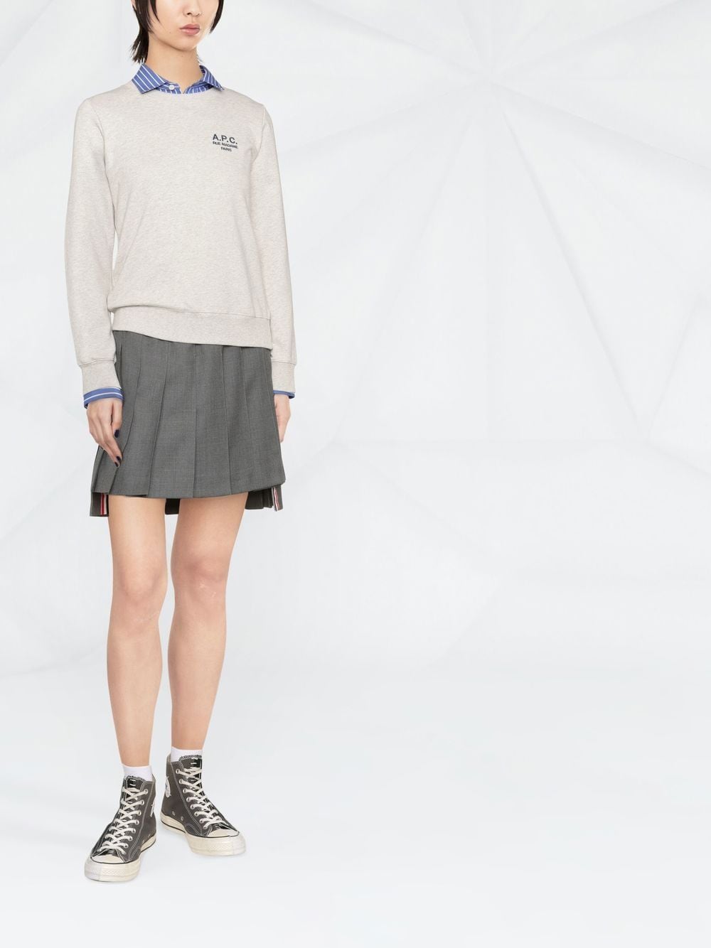 A.P.C. Sweater met geborduurd logo - Grijs