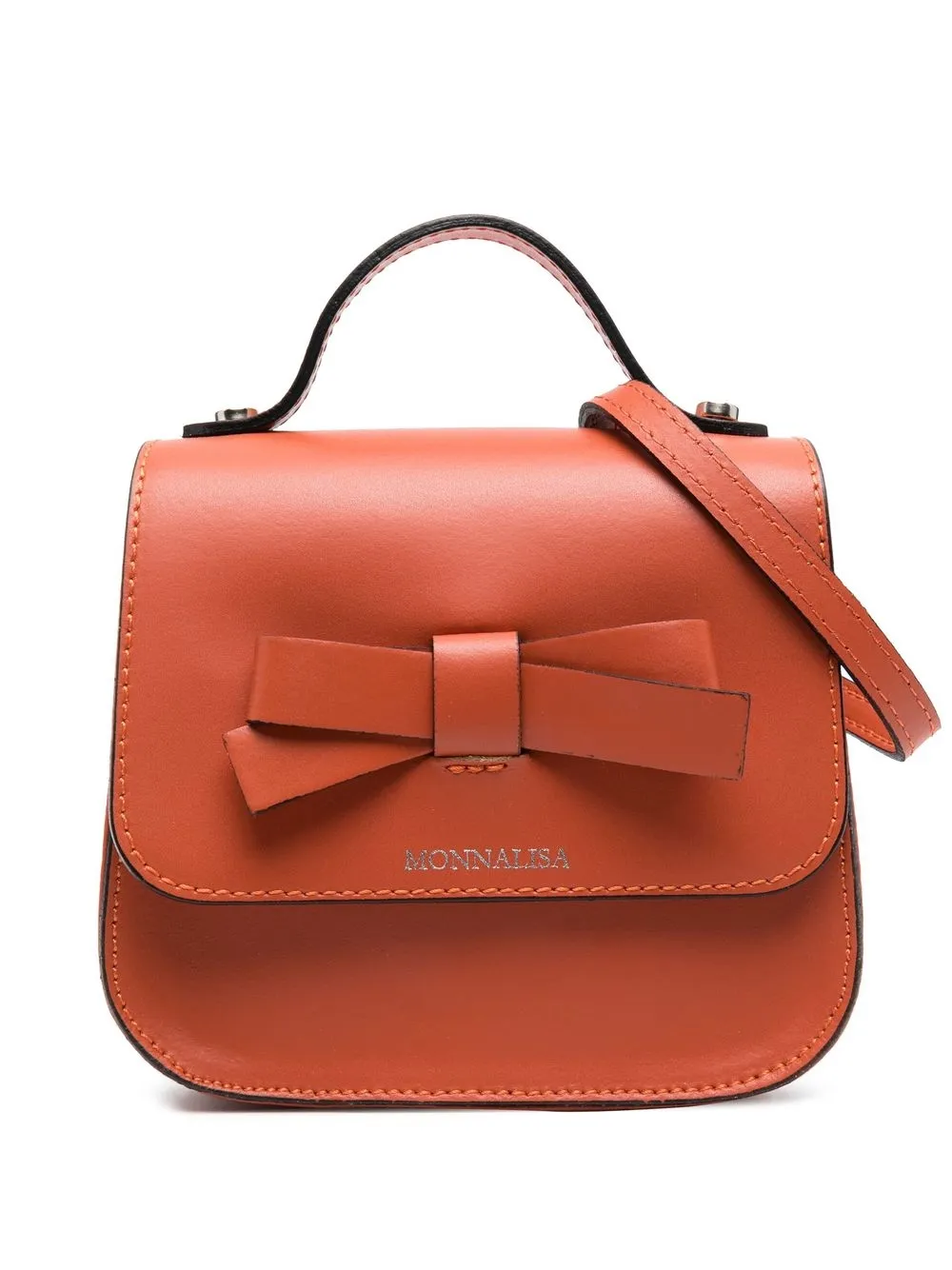 

Monnalisa bow-detail leather bag - Brown