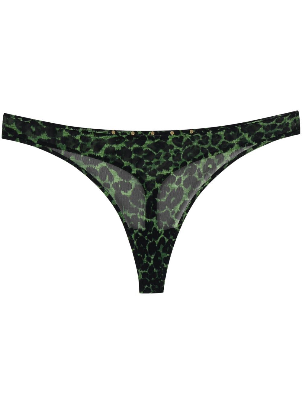 marlies dekkers string rhapsody à imprimé léopard - vert