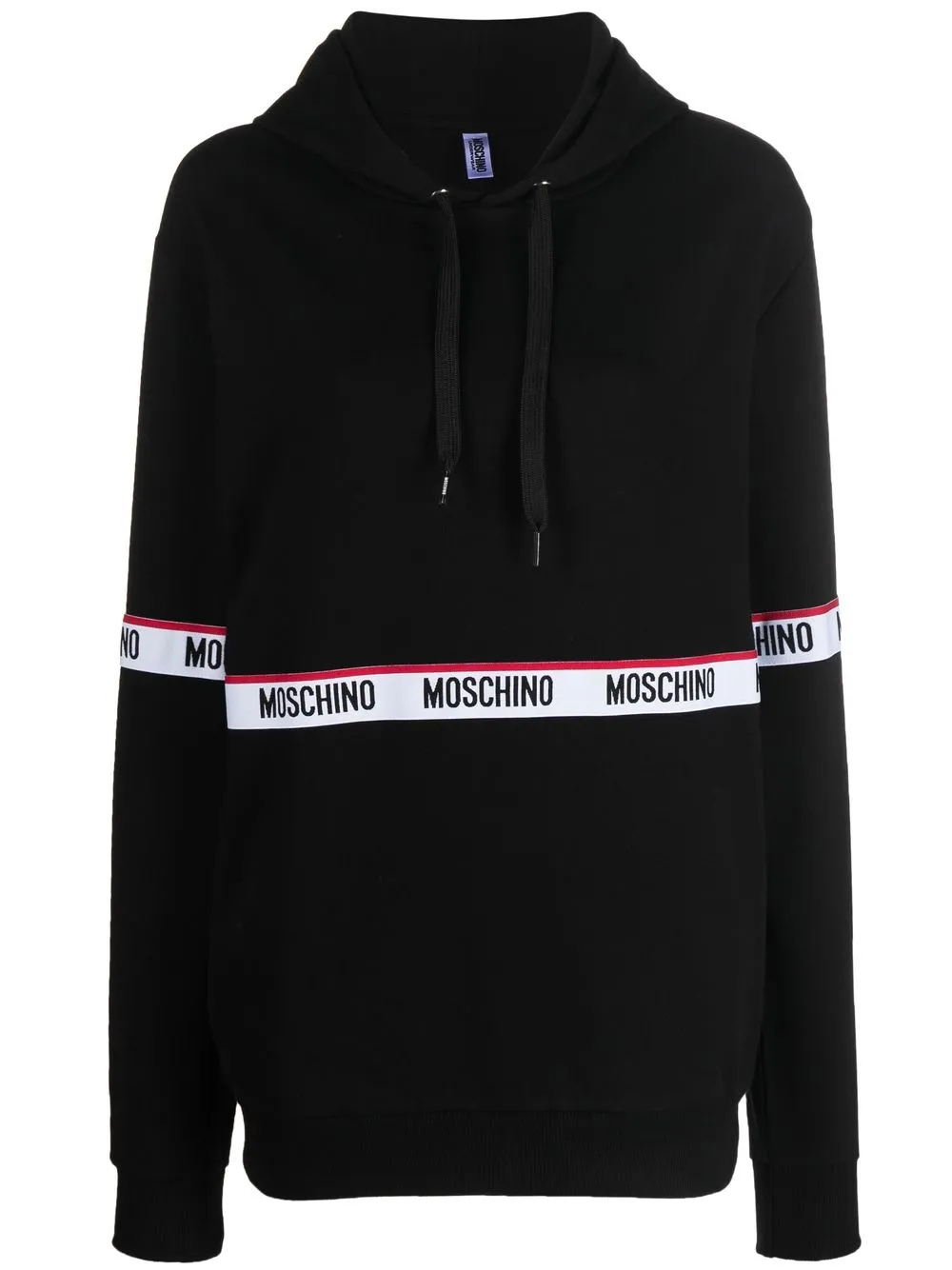 

Moschino hoodie con ribete del logo - Negro
