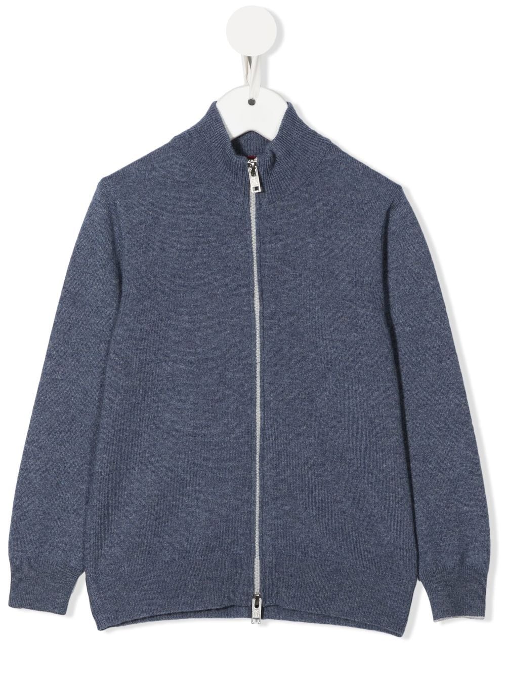 Brunello Cucinelli Kids' Cashmere Zipped Sweatshirt In Blue