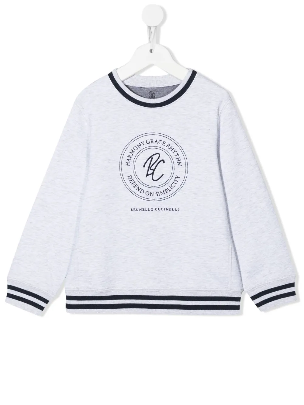 

Brunello Cucinelli Kids sudadera con eslogan bordado - Gris