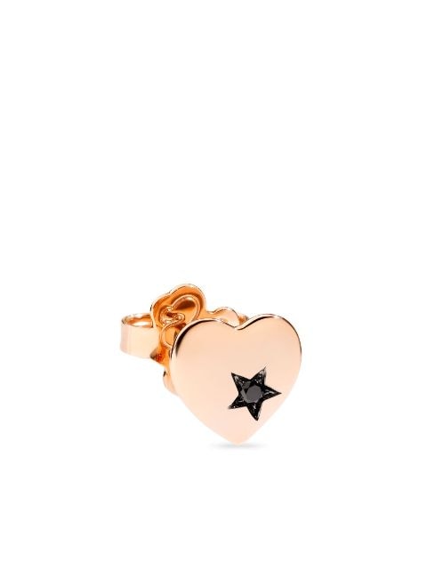 Dodo 9kt rose gold Heart diamond stud earring