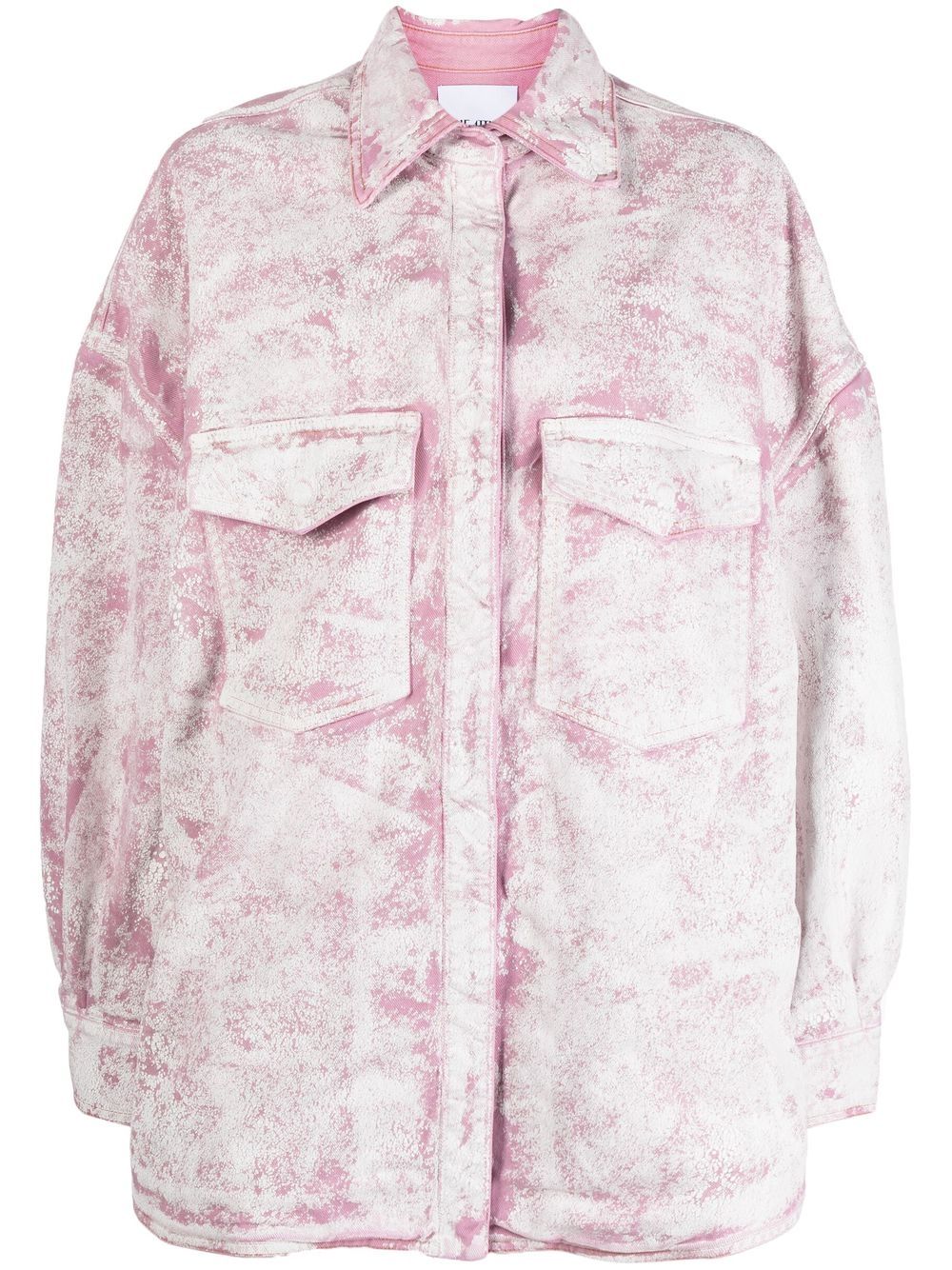 Shop Attico Spray-effect Oversize Jacket In Pink