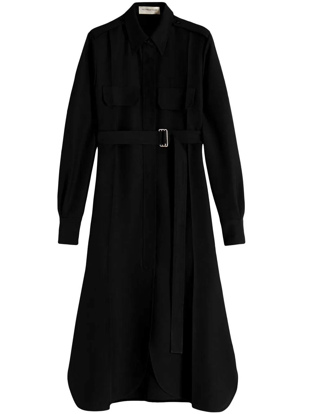 

Victoria Beckham vestido midi camisero utility - Negro