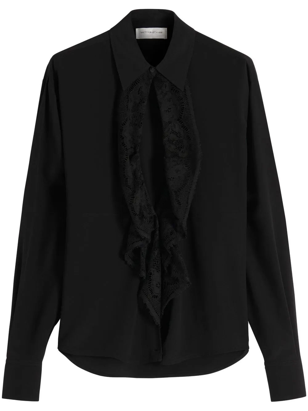 

Victoria Beckham camisa de seda con volantes - Negro