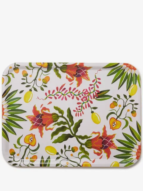 La DoubleJ Eden floral-print wooden tray