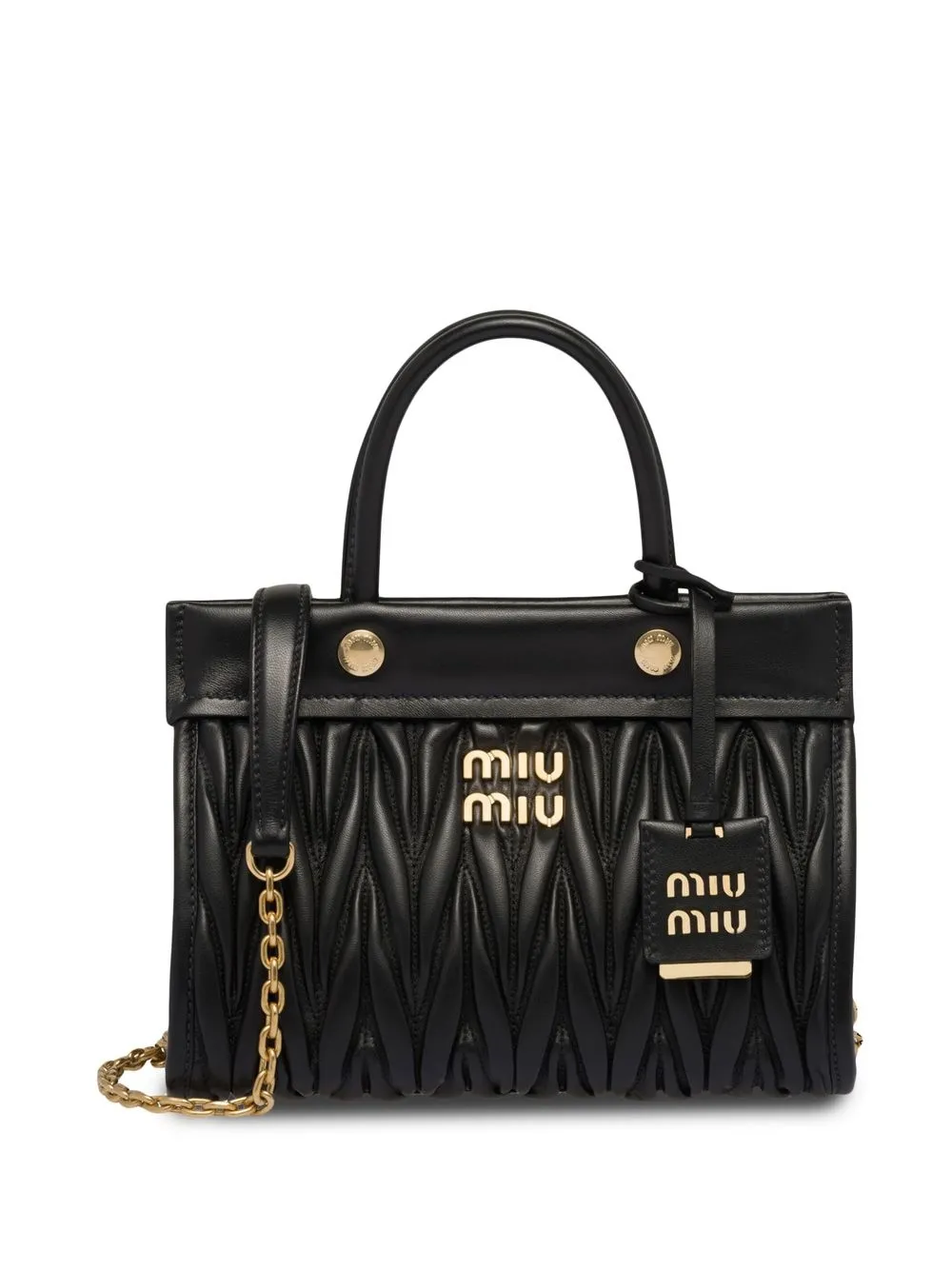 

Miu Miu bolsa de hombro de metalizada - Negro