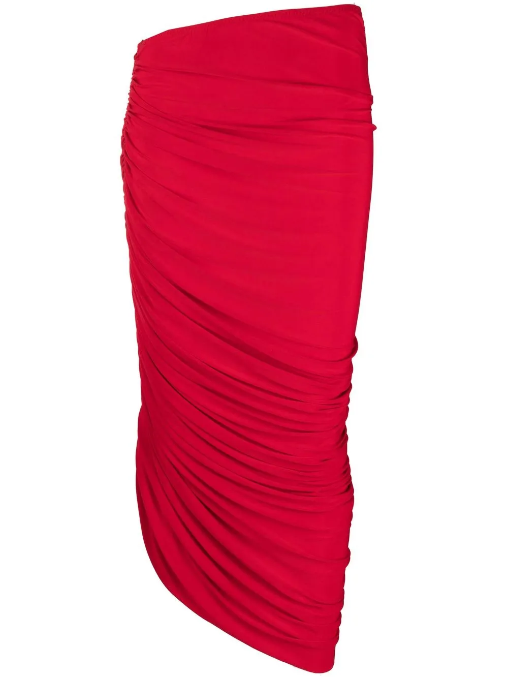 

Norma Kamali Diana draped asymmetric-hem skirt - Red